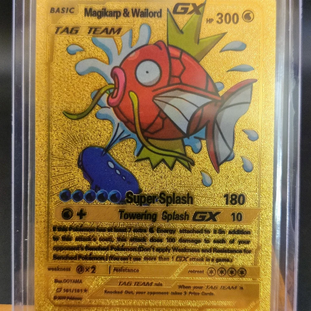 Pokemon | Toys | Magikarp Wailord Gx 61181 Team Up Gold Foil Fanart Pokemon  Card | Poshmark
